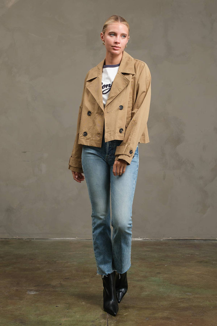 Abby Trench Jacket - Khaki Beige