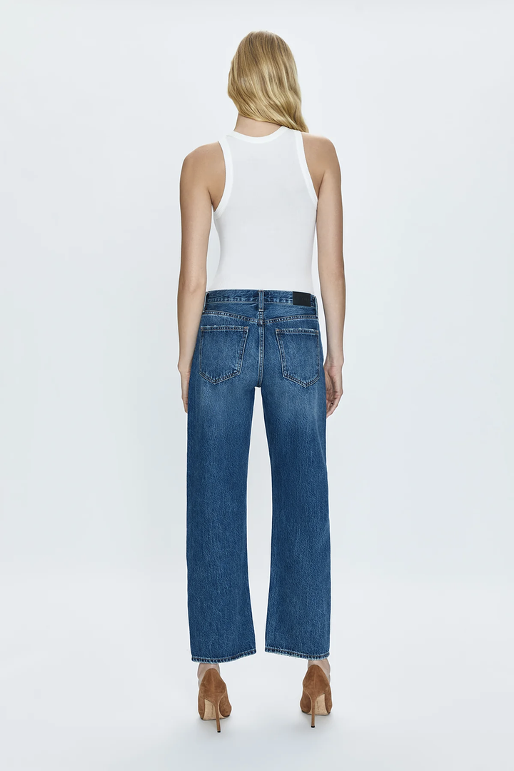 Lexi Mid Rise Bowed Straight Jeans - Artisan