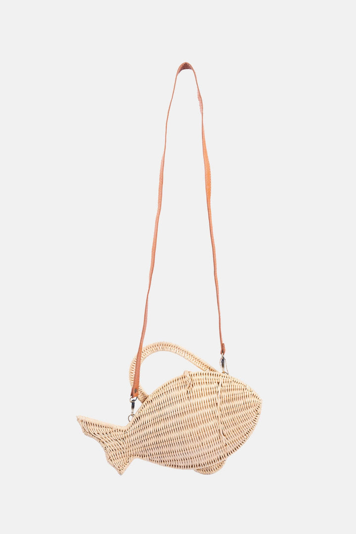 Ayla Rattan Fish Crossbody