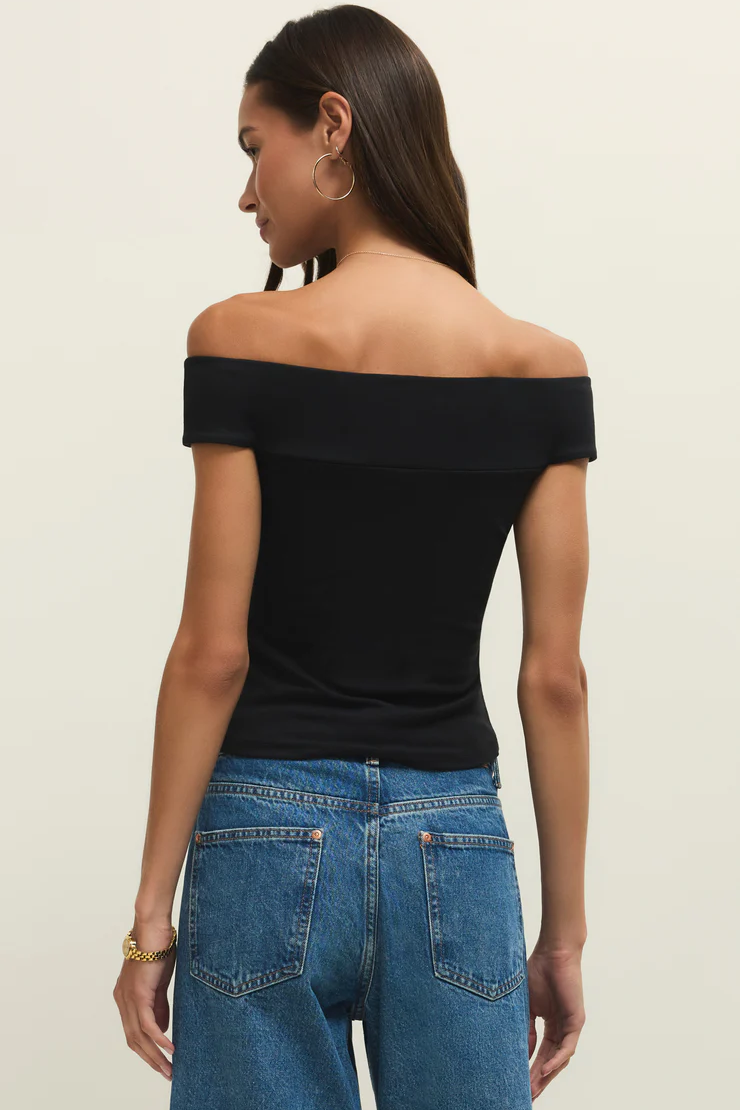 Second Skin Off Shoulder Top - Black