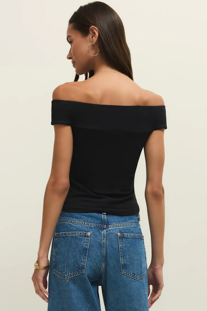 Second Skin Off Shoulder Top - Black