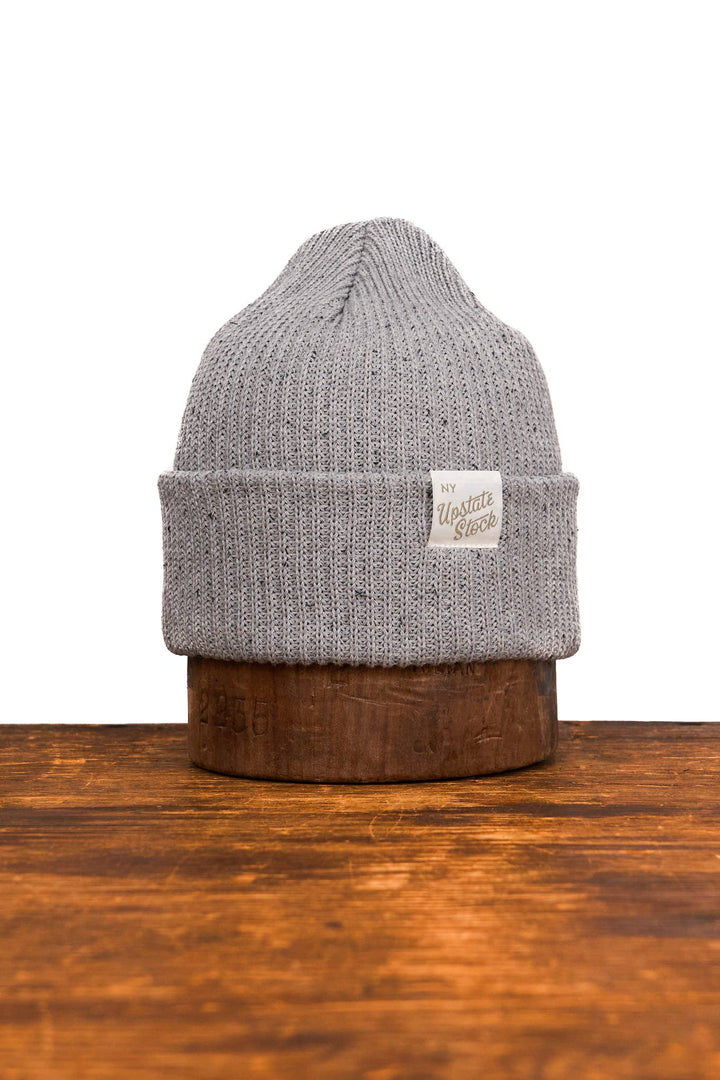 Super Fine Cotton Beanie - Grey Fleck