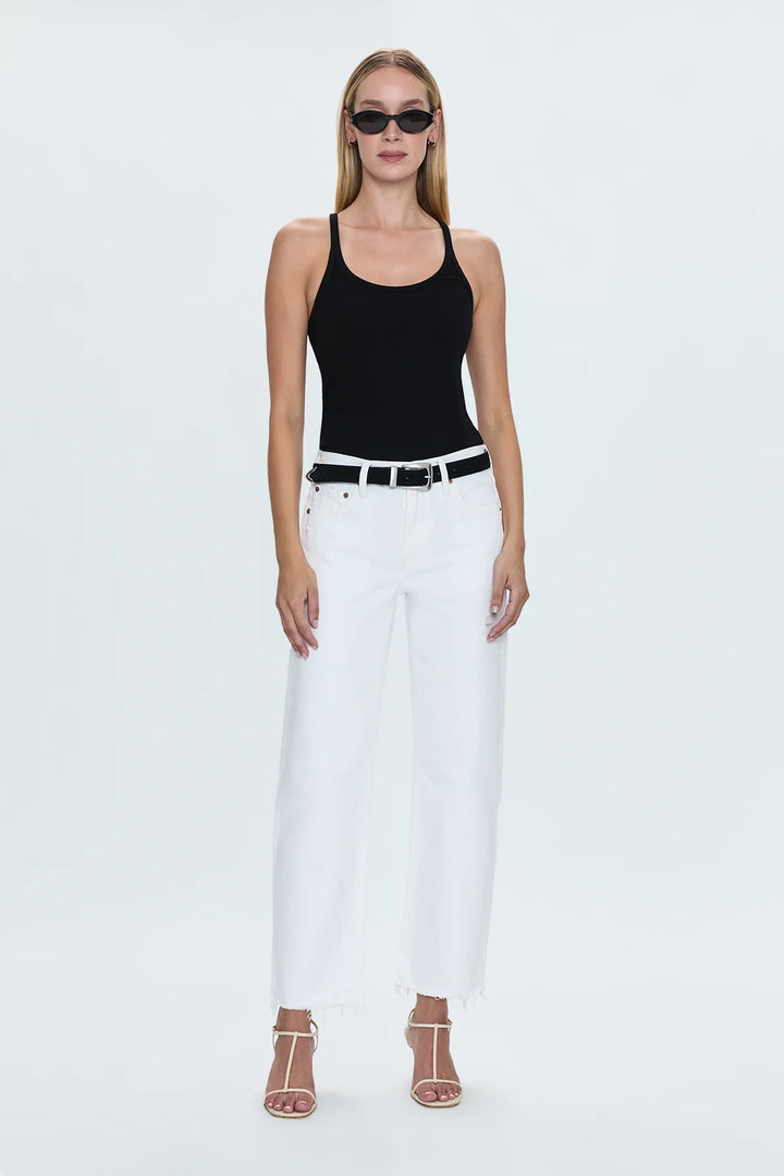 Lexi Mid Rise Bowed Straight Jean - Luxe White Vintage