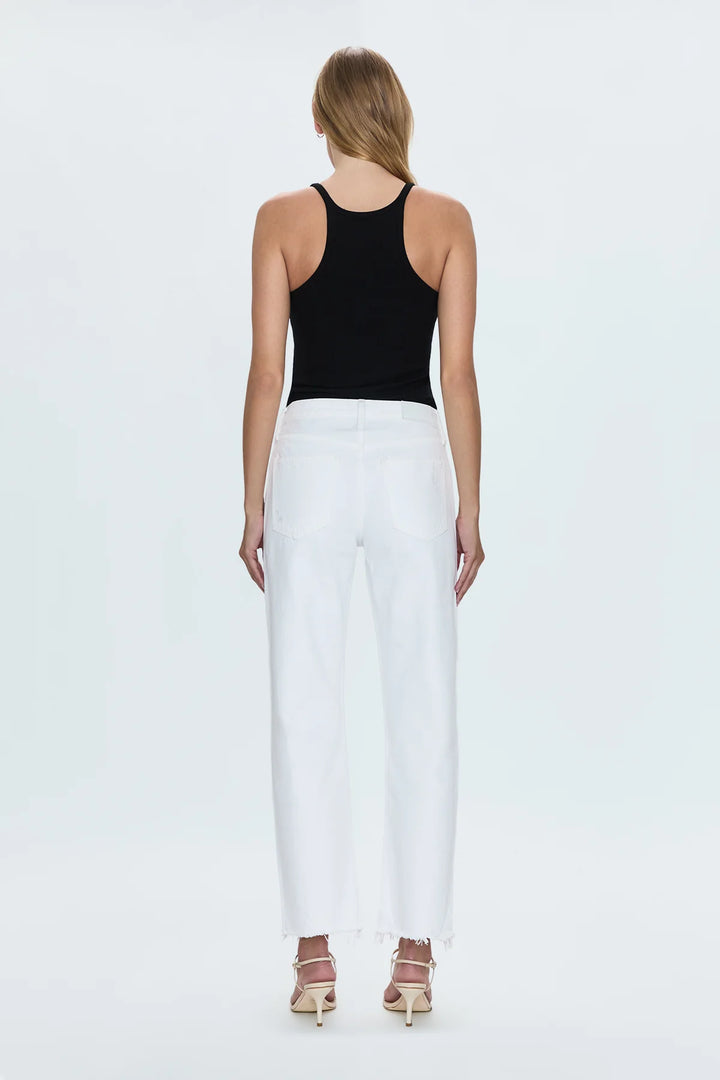 Lexi Mid Rise Bowed Straight Jean - Luxe White Vintage