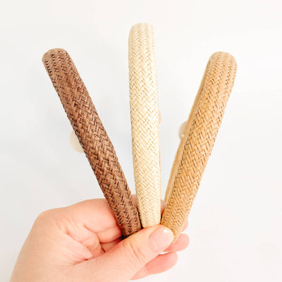 Skinny Natural Rattan Straw Headbands