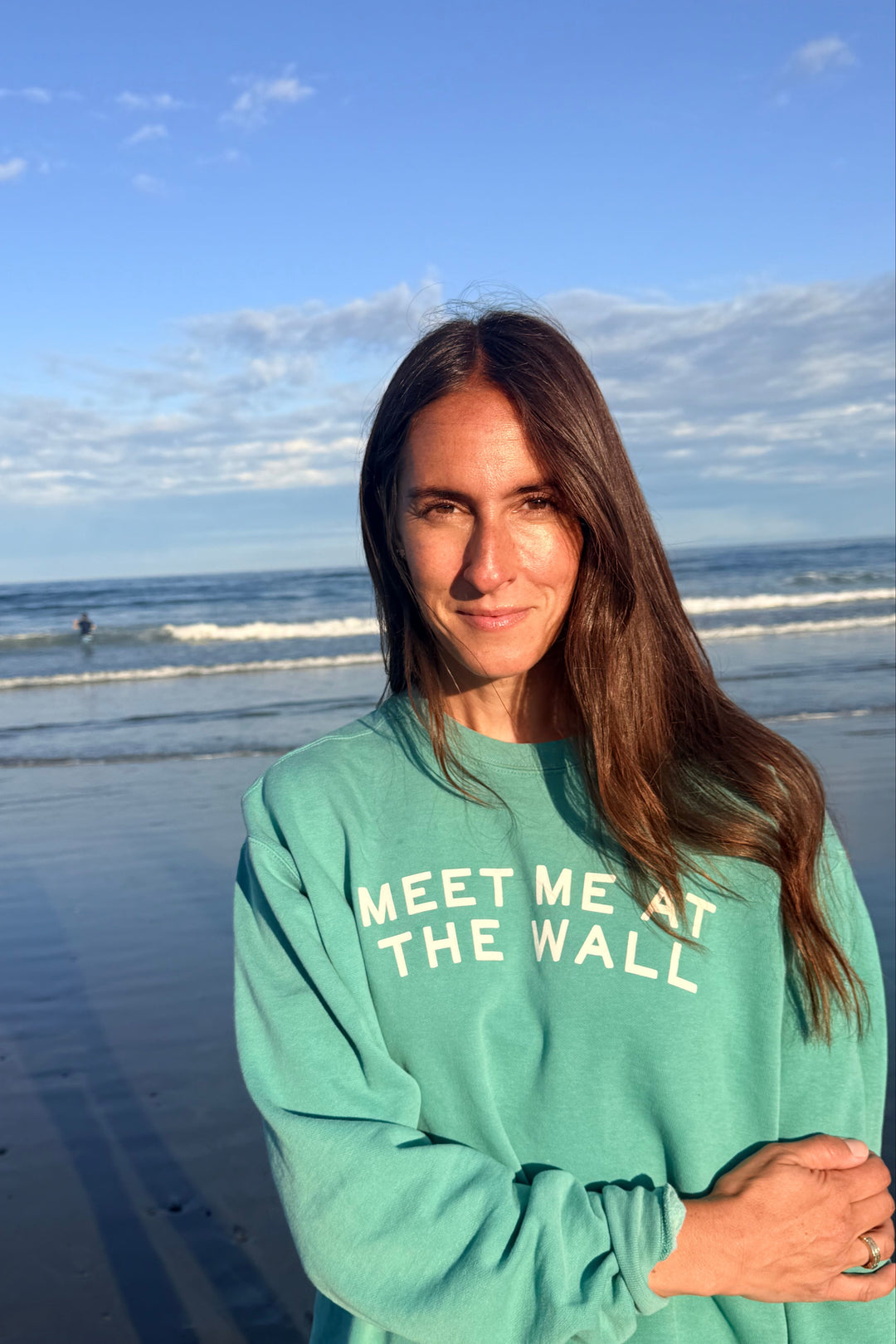 Meet Me At The Wall Sweatshirt- Seafoam