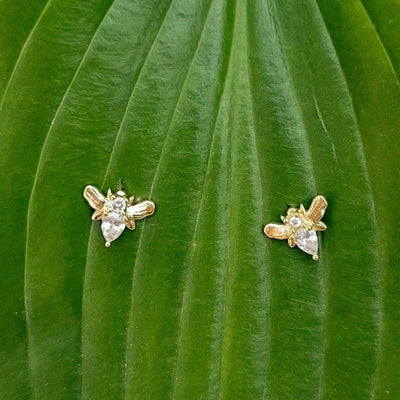 Sparkling Bee Stud Earring