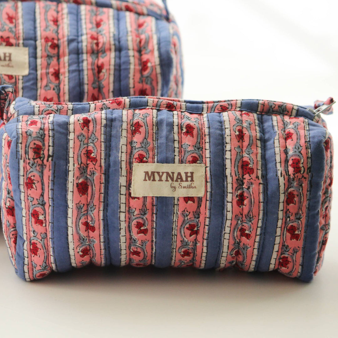 Nantucket stripes travel/makeup bag - Large