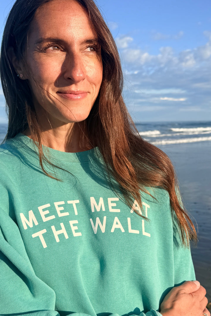 Meet Me At The Wall Sweatshirt- Seafoam