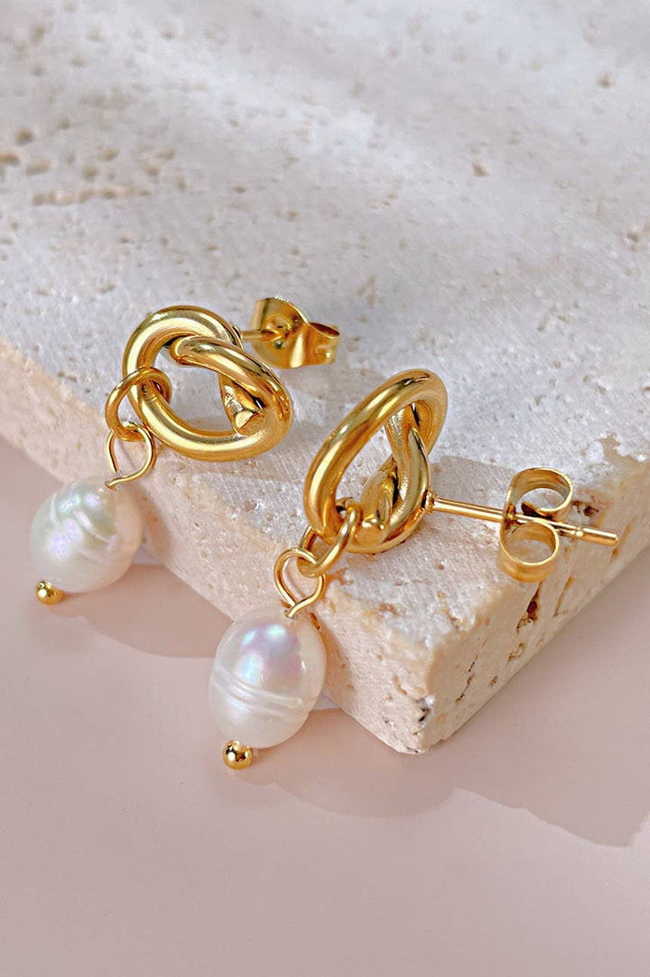 Pearl Drop Earrings - Gold