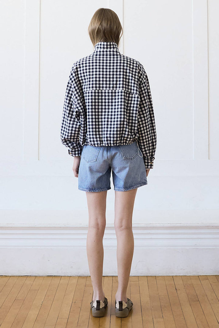 Jenna Gingham Jacket - Navy