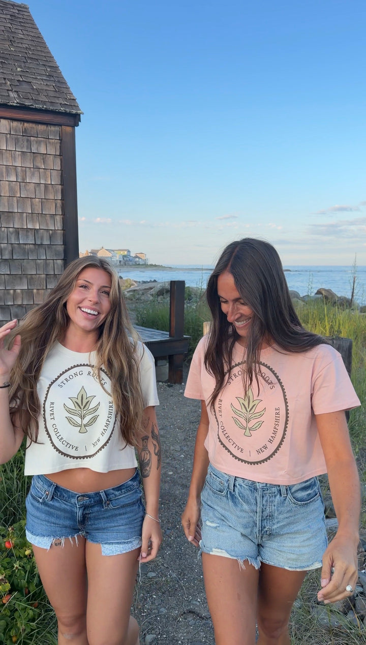 Strong Roots Crop Tee- Ecru