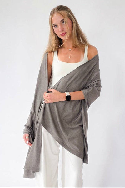 Catalina Cashmere Blend Travel Scarf - Mocha