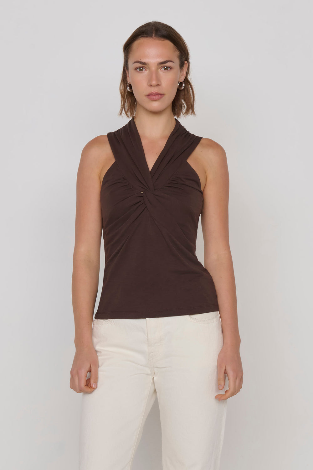 Nation Anais Halter Tank Cocoa side