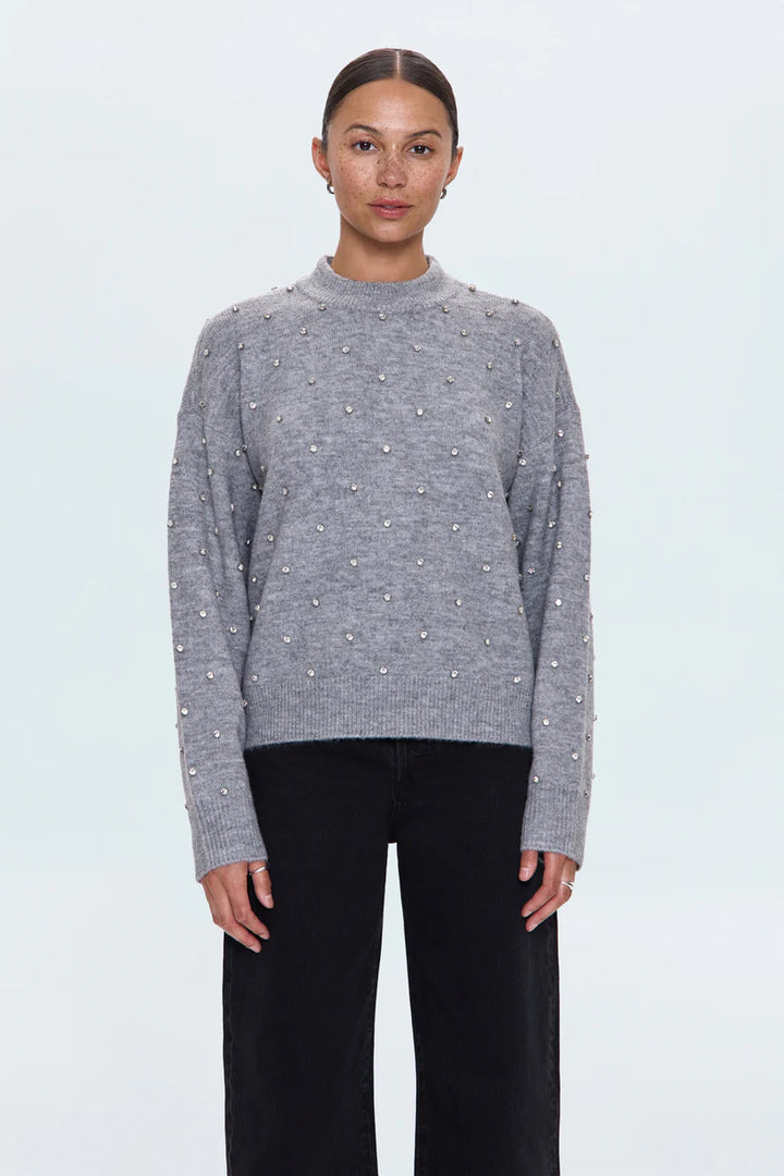 Aura Sweater - Charcoal Diamonte
