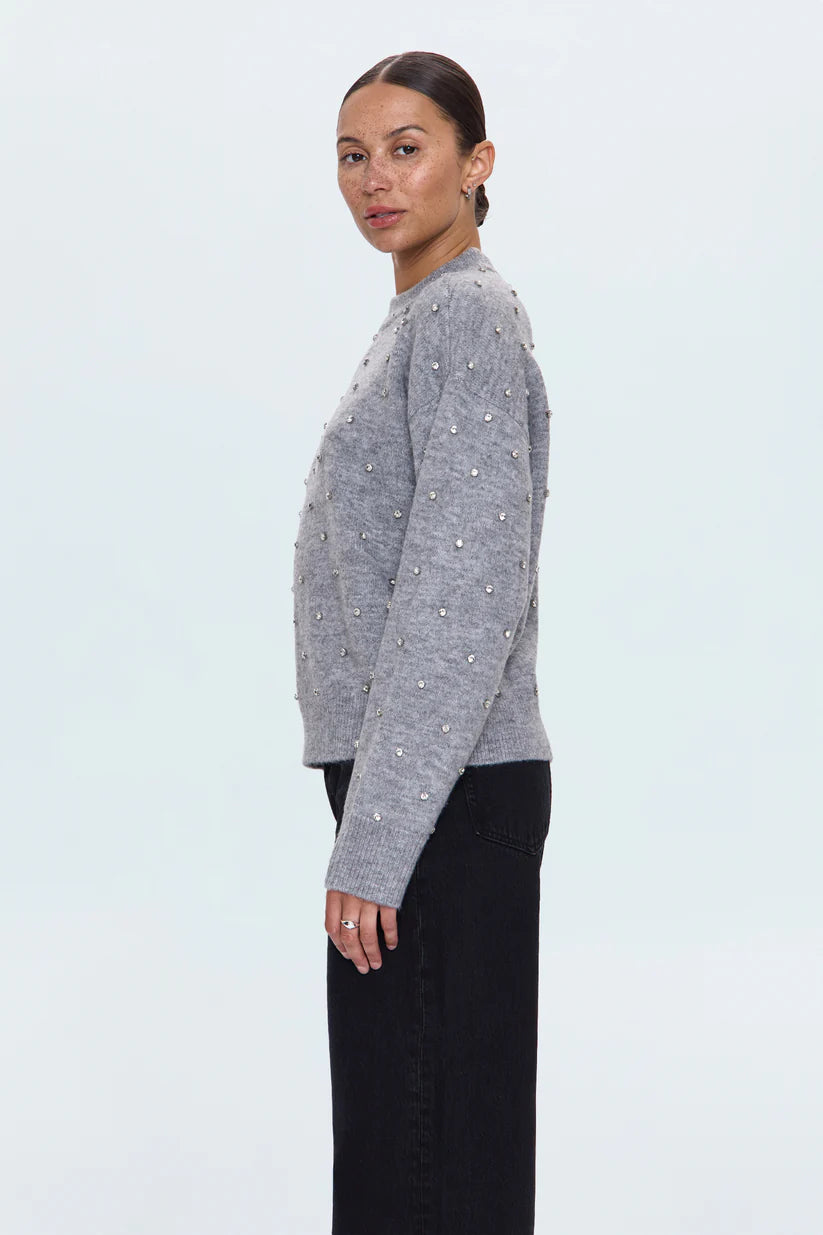 Aura Sweater - Charcoal Diamonte
