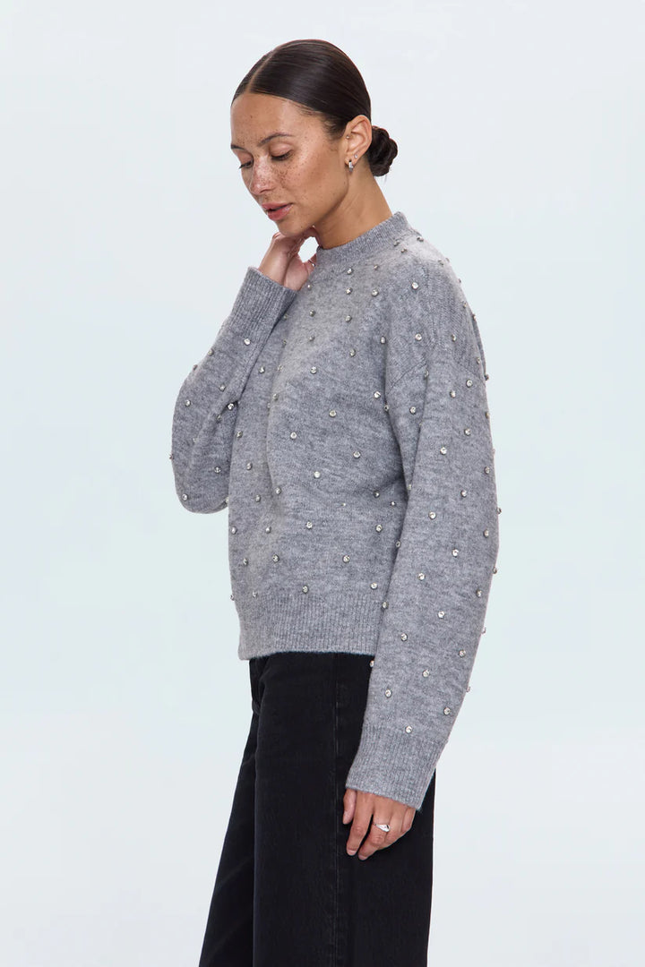 Aura Sweater - Charcoal Diamonte