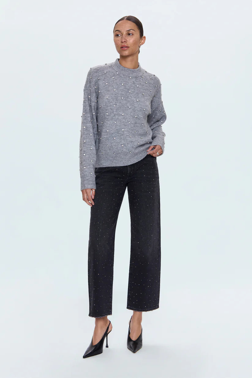 Aura Sweater - Charcoal Diamonte