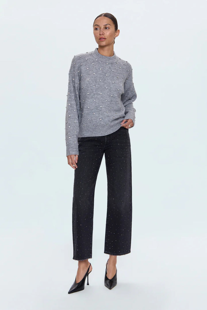 Aura Sweater - Charcoal Diamonte