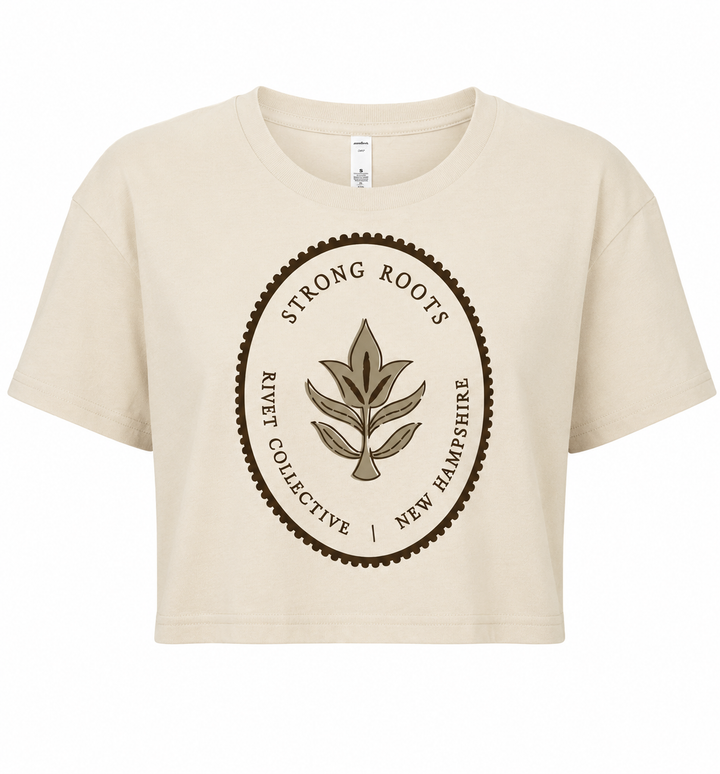 Strong Roots Crop Tee- Ecru