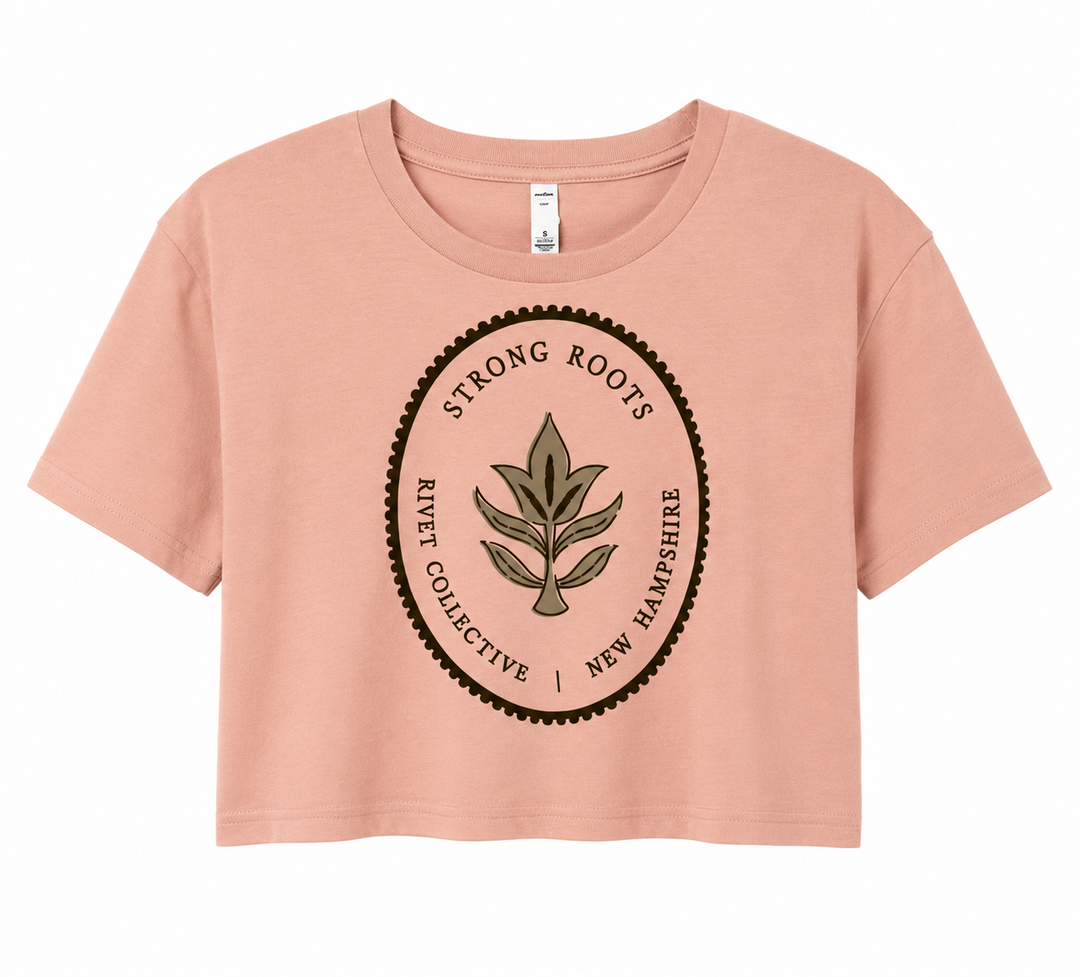 Strong Roots Crop Tee- Peach