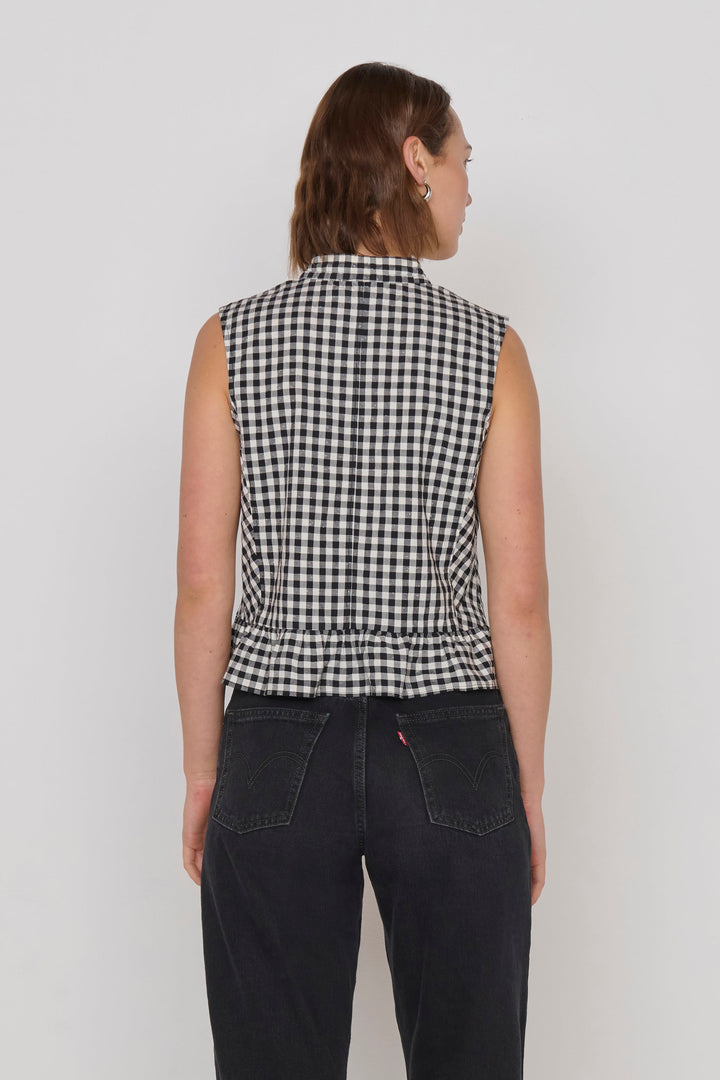 Nation Dana Tank Black Cream Gingham back