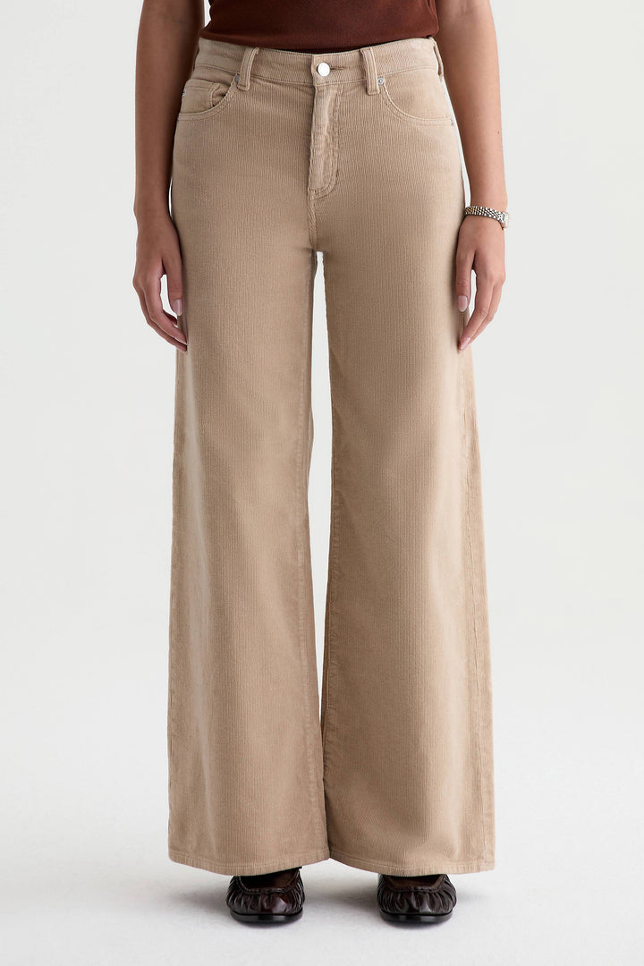 AG Saige Wide Leg Corduroy Pant in Studio Tan