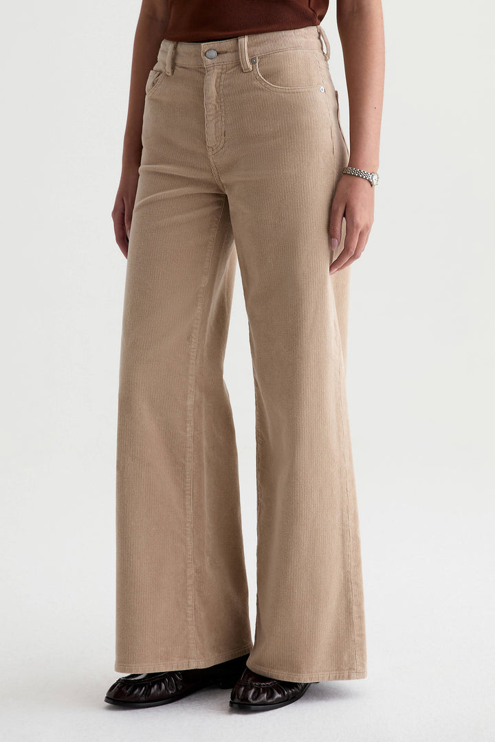 AG Saige Wide Leg Corduroy Pant in Studio Tan