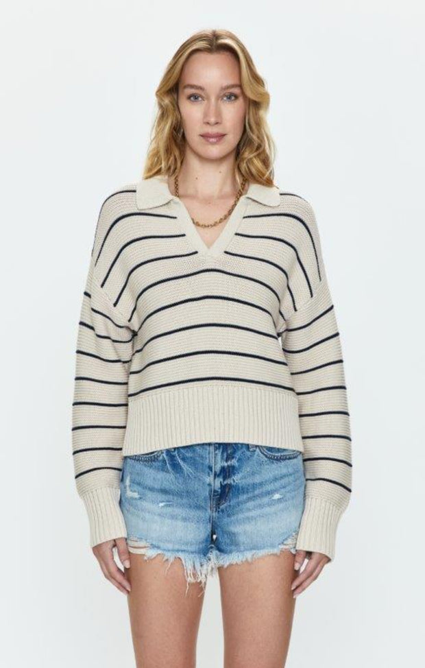 Arlo Sweater - Dove Navy Stripe