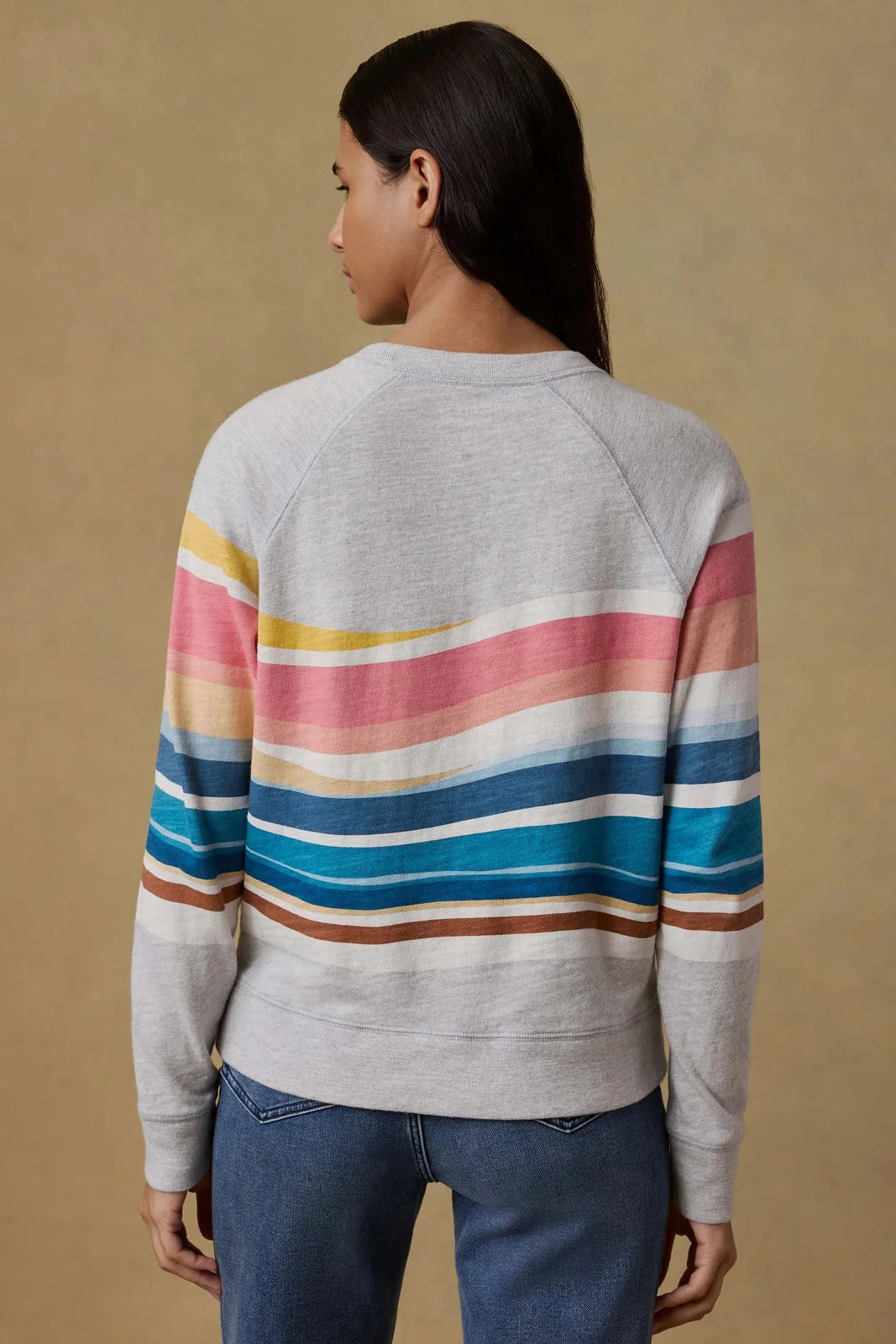 Sunwashed Organic Crewneck- Soleil Waves