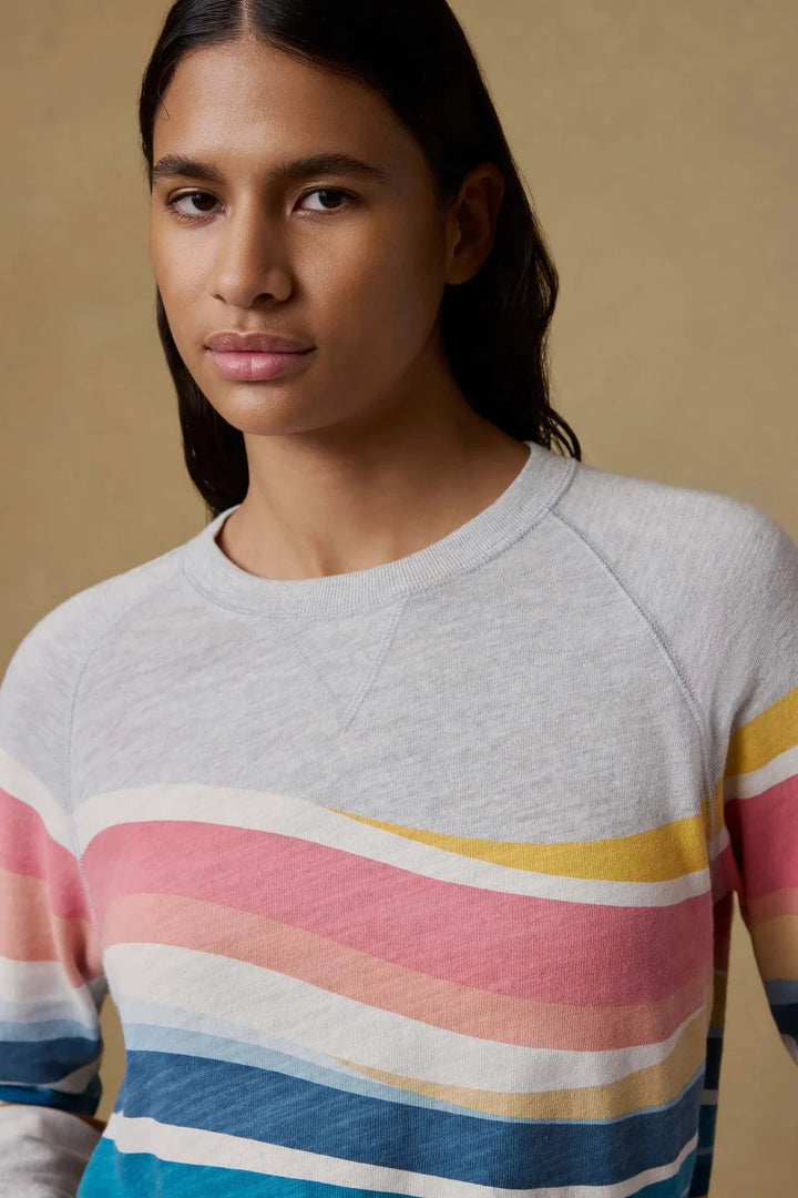 Sunwashed Organic Crewneck- Soleil Waves
