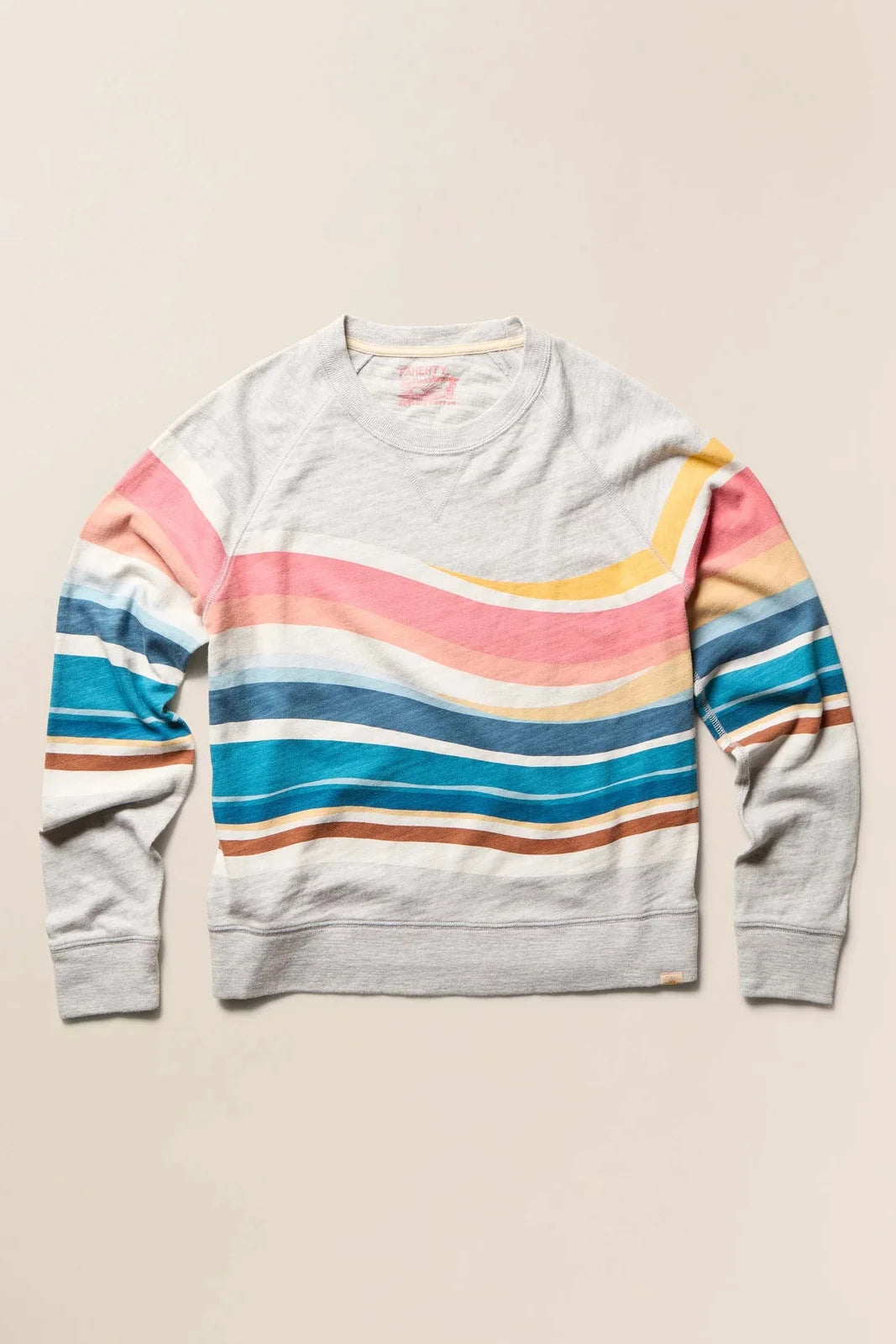 Sunwashed Organic Crewneck- Soleil Waves