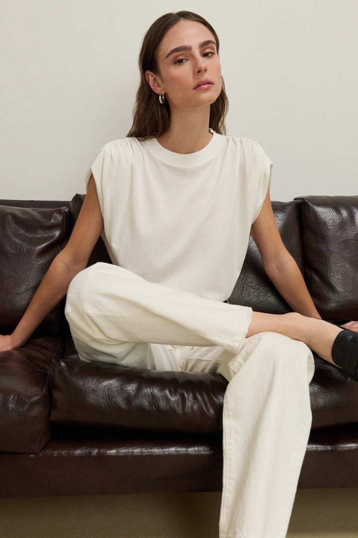 Nation Frankie Muscle Tee Porcelain styled