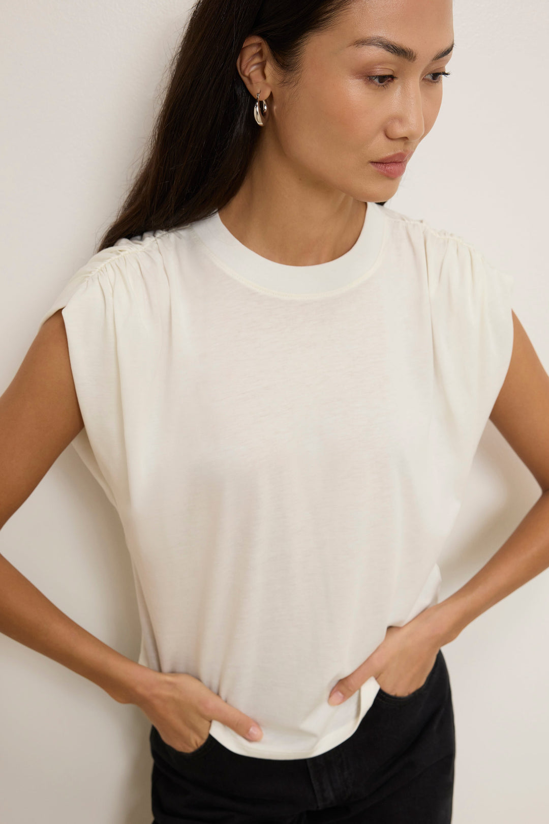 Nation Frankie Muscle Tee Porcelain detail
