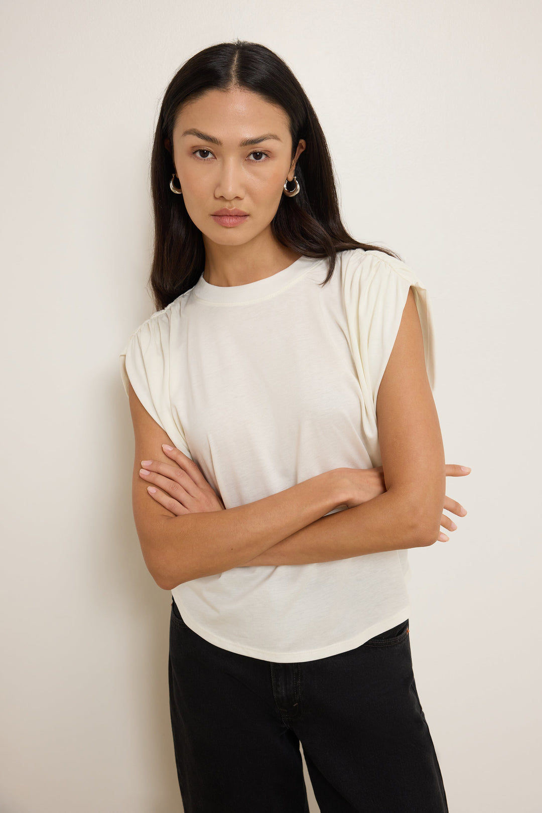 Nation Frankie Muscle Tee Porcelain front