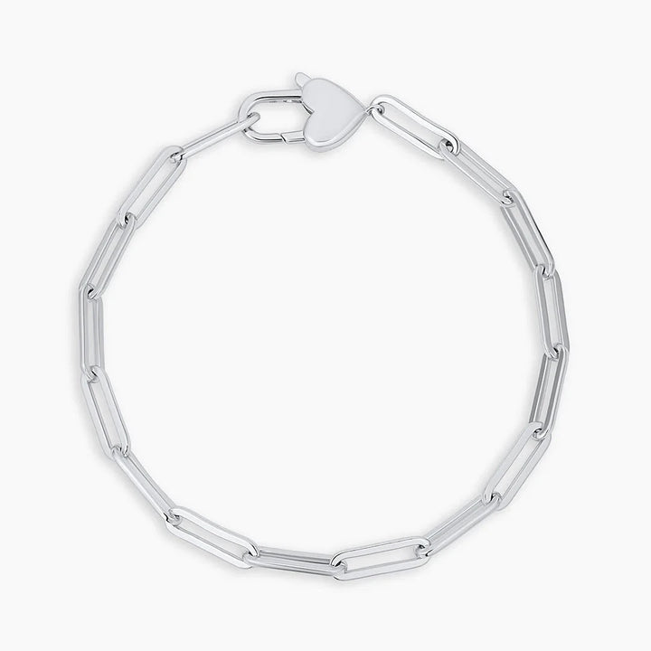 Heart Padlock Bracelet - Silver