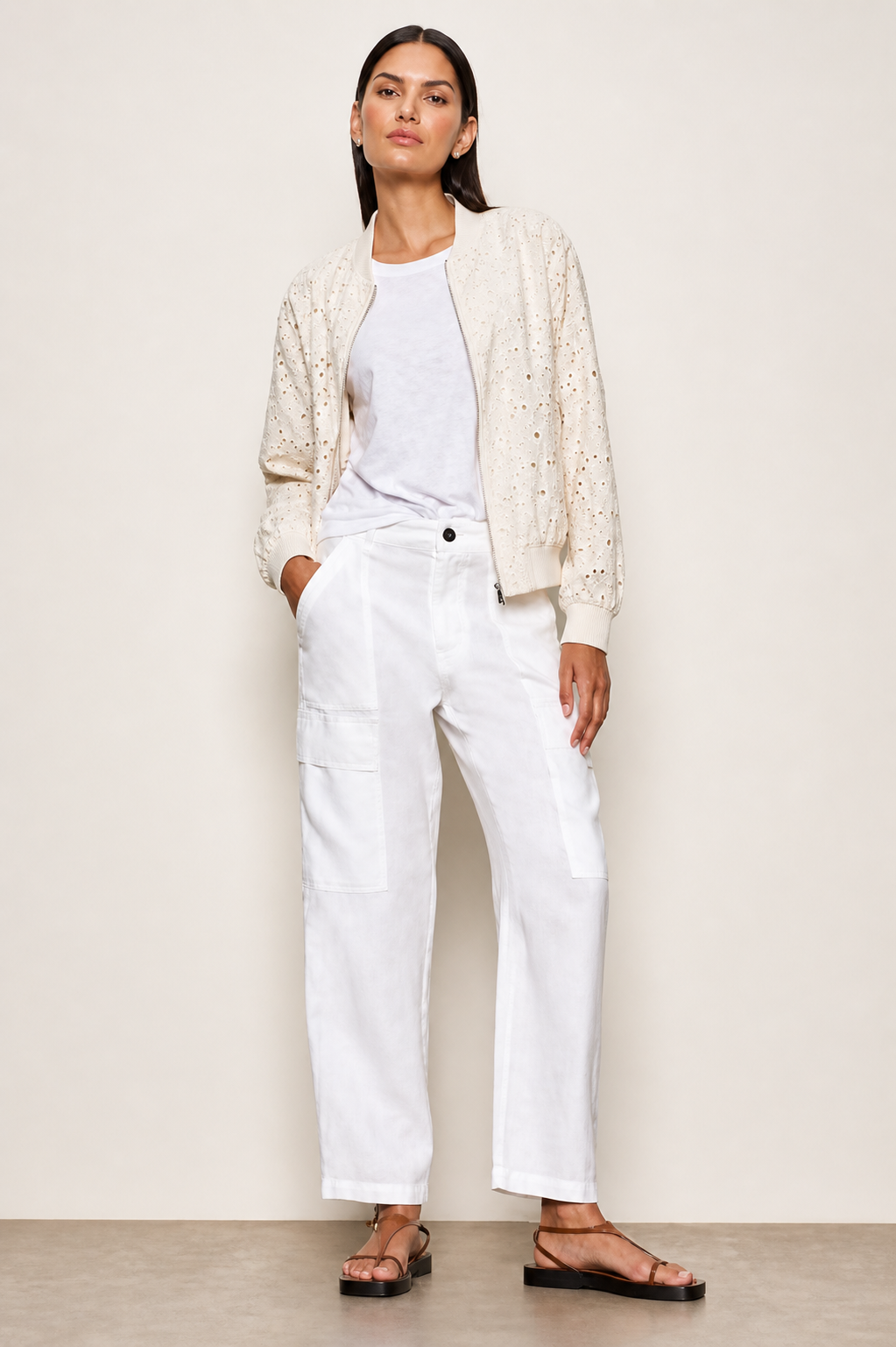 Marilyn Eyelet Bomber - Collagen