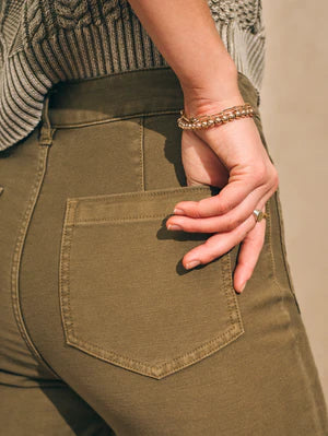 Stretch Terry Patch Pocket Pants - Military Olive