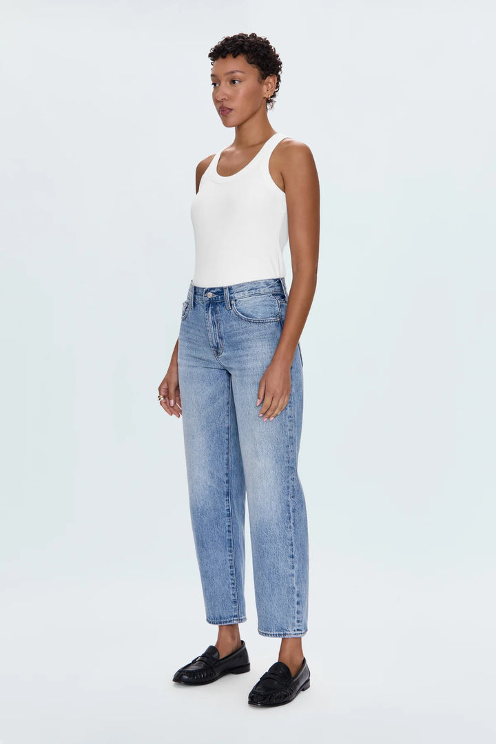 Lexi Mid Rise Bowed Straight Jean - Bowie