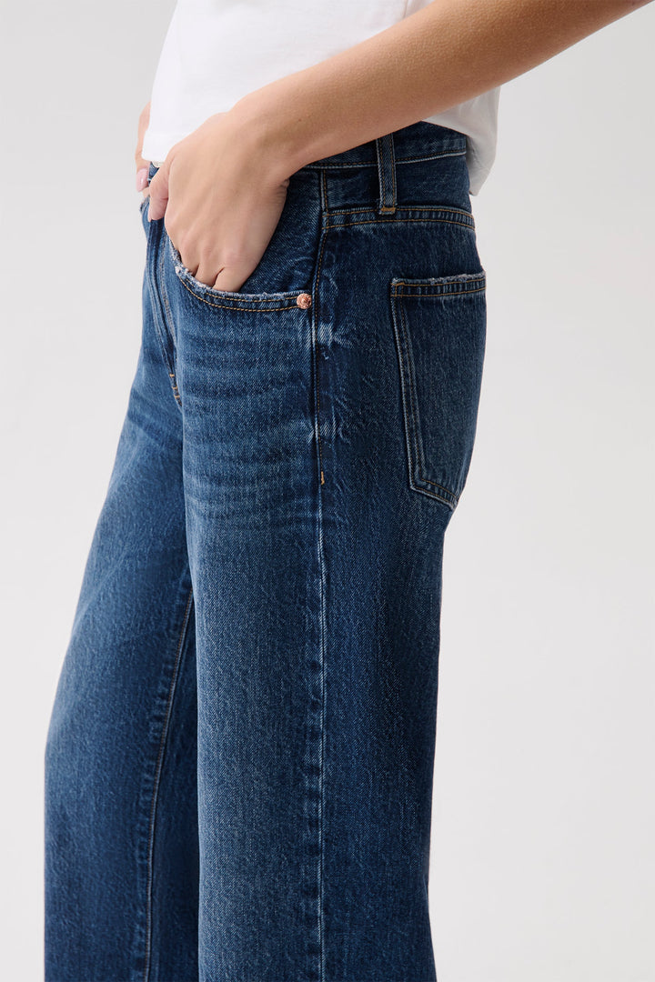 Pistola Lexi Mid Rise Bowed Straight Jean in Moonwave