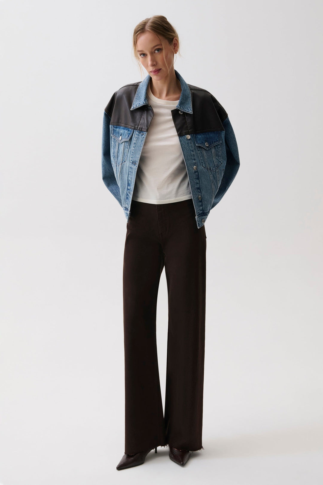 Pistola Penny High Rise Wide Leg Jean in Mocha