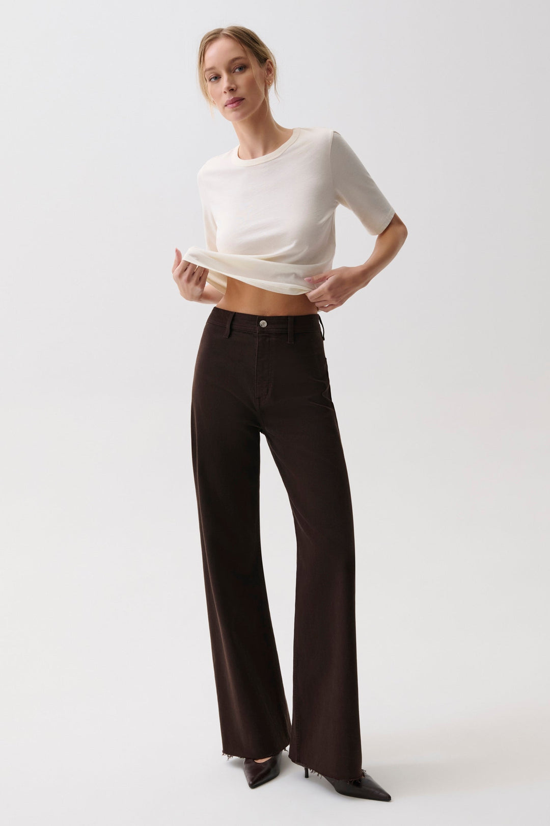 Pistola Penny High Rise Wide Leg Jean in Mocha
