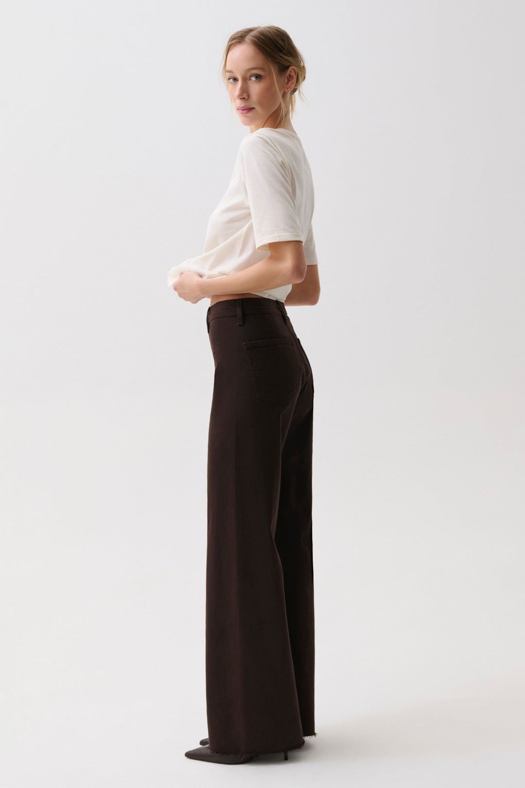 Pistola Penny High Rise Wide Leg Jean in Mocha