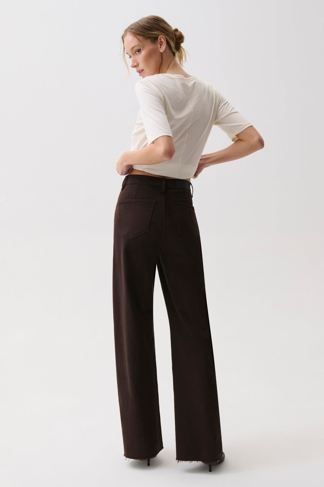 Pistola Penny High Rise Wide Leg Jean in Mocha