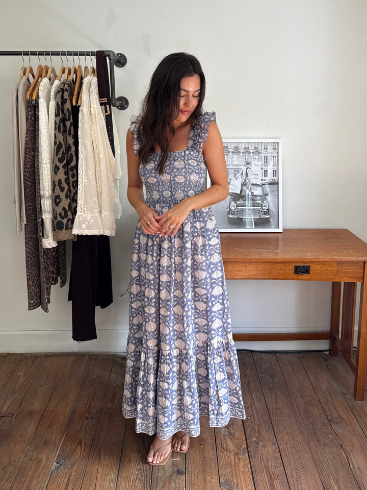 Sasco Dress - Blue Indigo Lotus