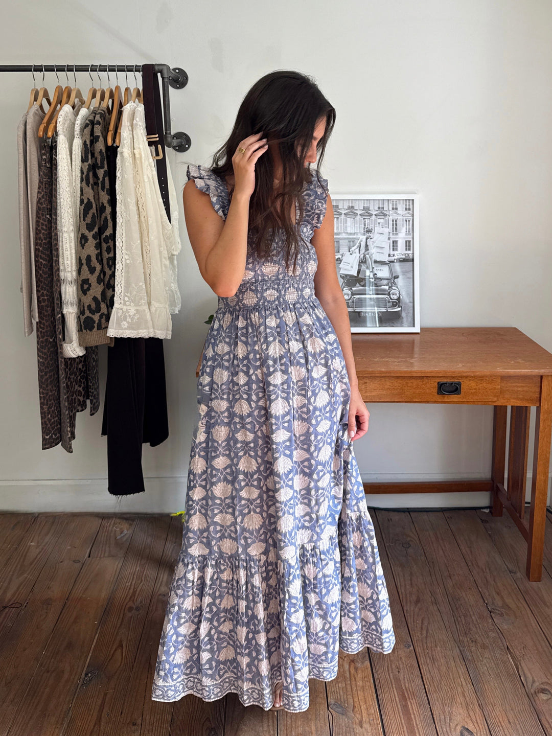 Sasco Dress - Blue Indigo Lotus