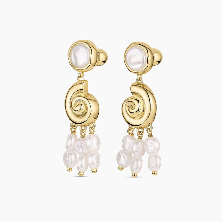 Reese Pearl Nautilus Earrings