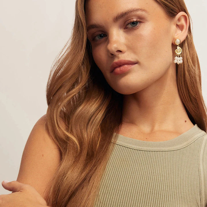 Reese Pearl Nautilus Earrings