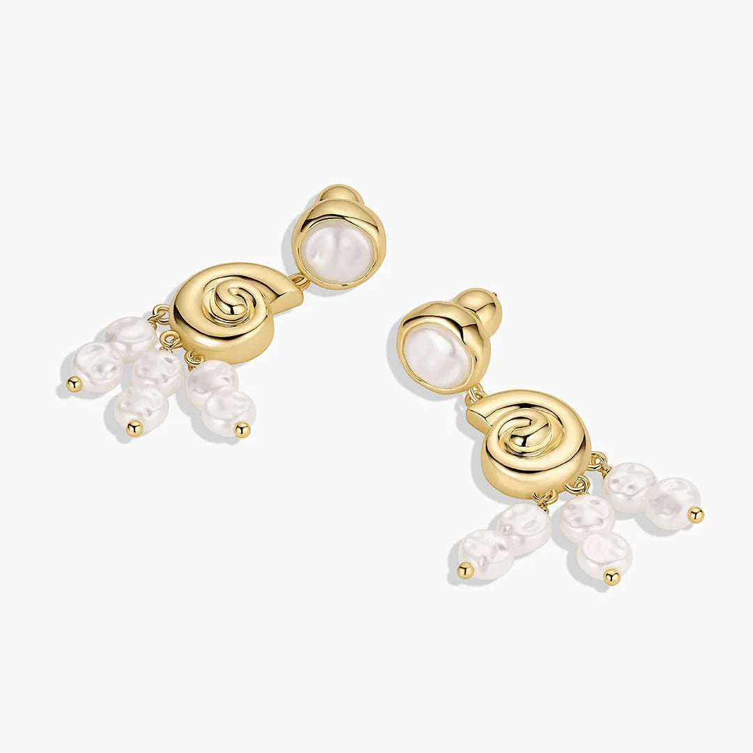 Reese Pearl Nautilus Earrings