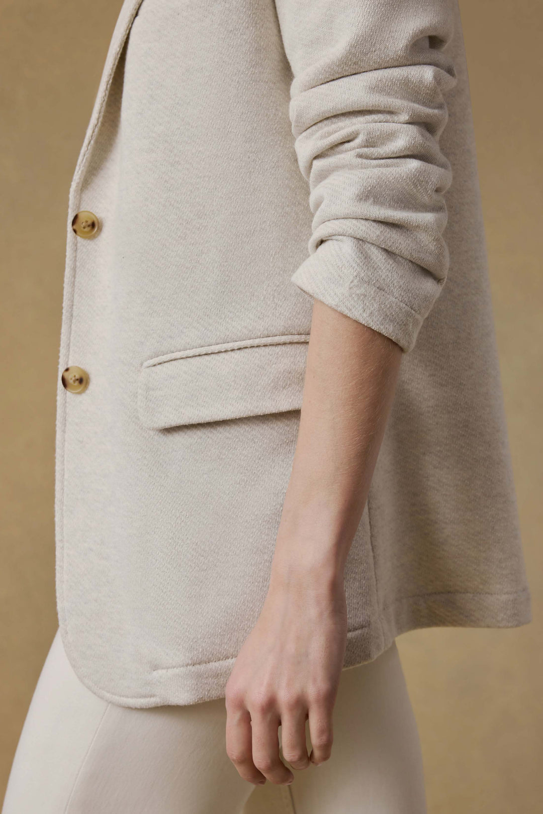 Inlet Knit Blazer - Lt Oatmeal Melange